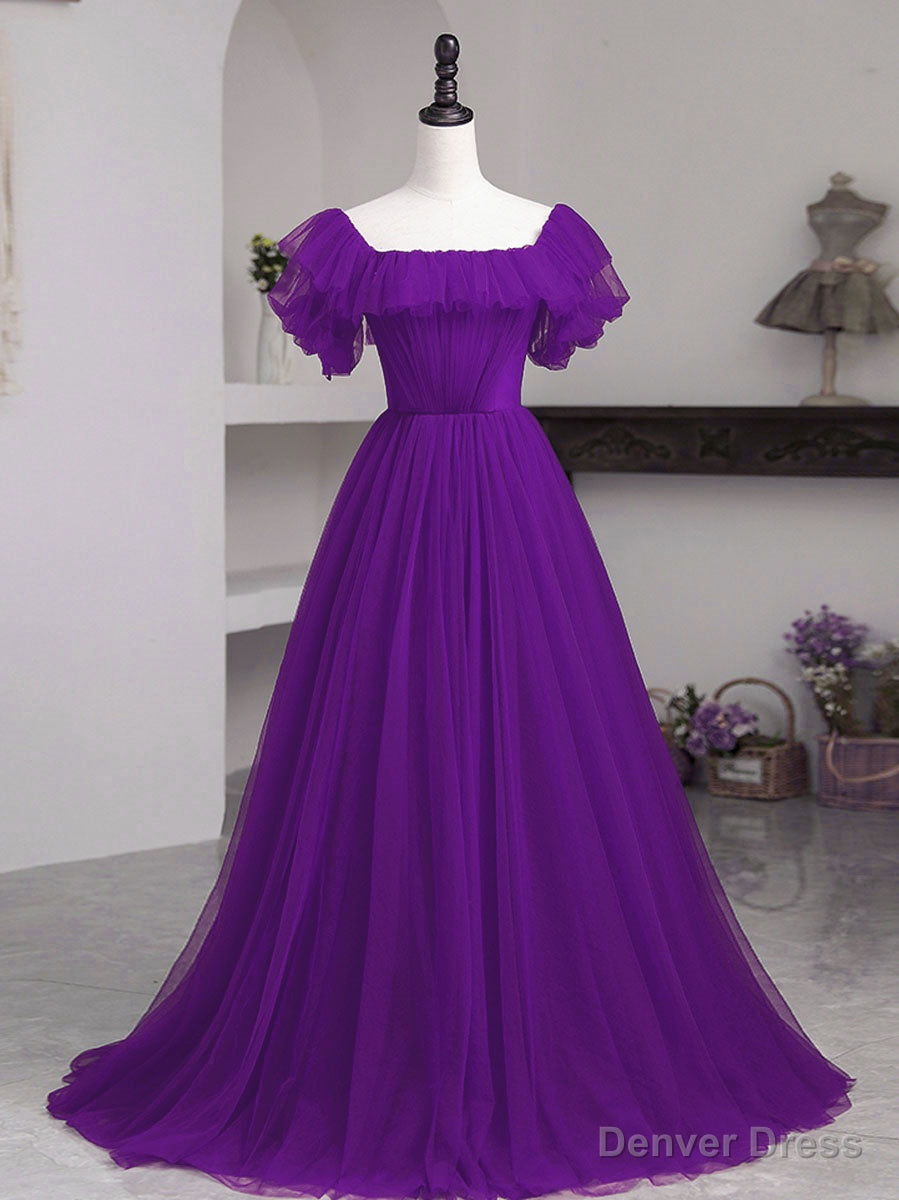 Simple Burgundy A Line Long Prom Dress, Burgundy Bridesmaid Dresses