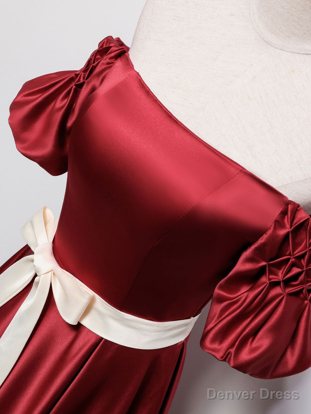 Simple Burgundy Satin Long Prom Dress Burgundy Bridesmaid Dresses