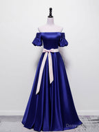 Simple Burgundy Satin Long Prom Dress Burgundy Bridesmaid Dresses