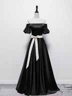 Simple Burgundy Satin Long Prom Dress Burgundy Bridesmaid Dresses