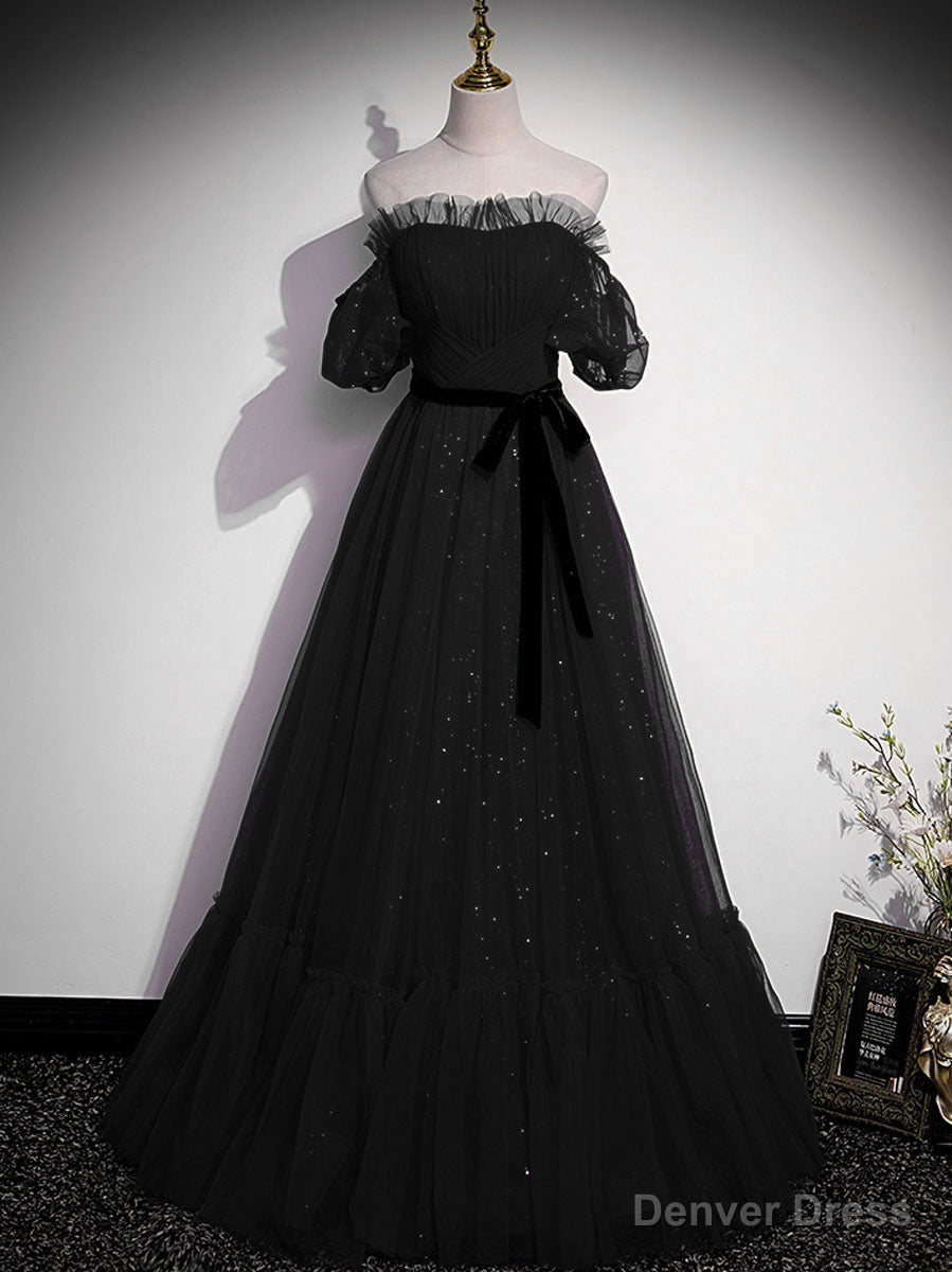 Simple Burgundy Tulle Long Prom Dress, A Line Burgundy Prom Dresses