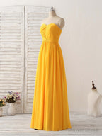 Simple Chiffon Yellow Long Prom Dress Simple Bridesmaid Dresses
