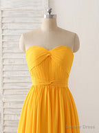 Simple Chiffon Yellow Long Prom Dress Simple Bridesmaid Dresses