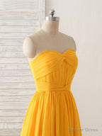 Simple Chiffon Yellow Long Prom Dress Simple Bridesmaid Dresses
