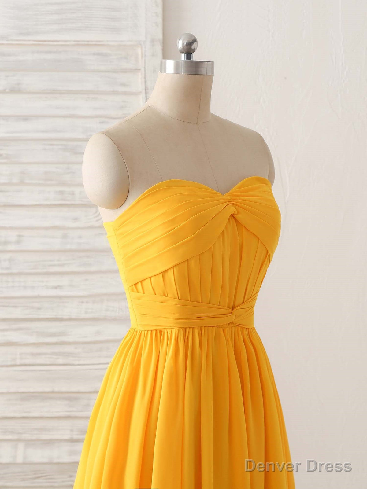 Simple Chiffon Yellow Long Prom Dress Simple Bridesmaid Dresses