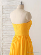 Simple Chiffon Yellow Long Prom Dress Simple Bridesmaid Dresses