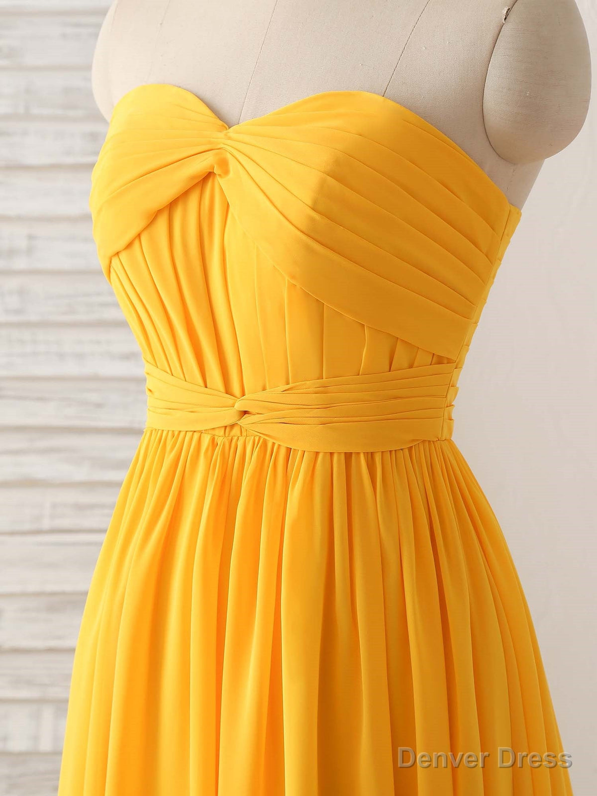 Simple Chiffon Yellow Long Prom Dress Simple Bridesmaid Dresses