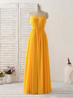 Simple Chiffon Yellow Long Prom Dress Simple Bridesmaid Dresses