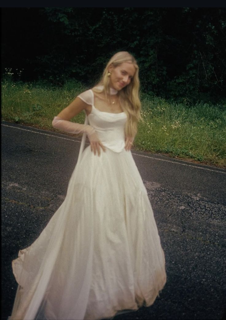 Simple Classic White A Line Strap Satin Tulle Long Prom Dress Wedding Dresses