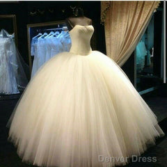 Simple Design Strapless Tulle Wedding Dresses Ball Gowns