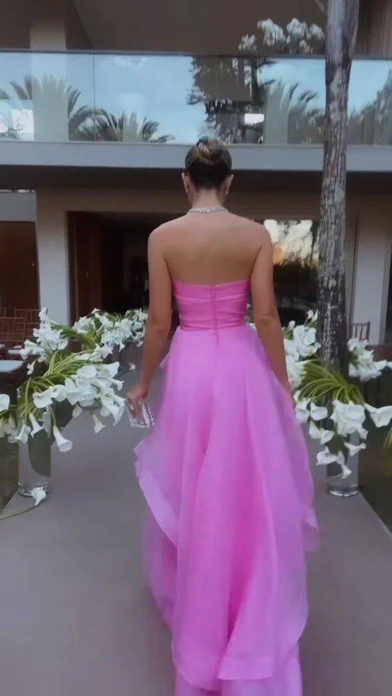 Simple Pink Prom Dress,Modest Prom Dresses