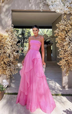 Simple Pink Prom Dress,Modest Prom Dresses