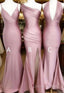 Simple Dusty Rose Mermaid Long Bridesmaid Dresses Online