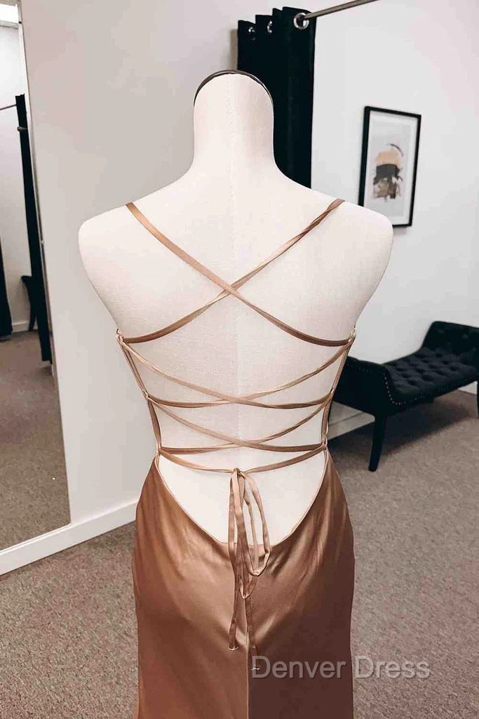 Simple Long Wedding Guest Dresses Sheath Satin Formal Evening Dresses Secondary image