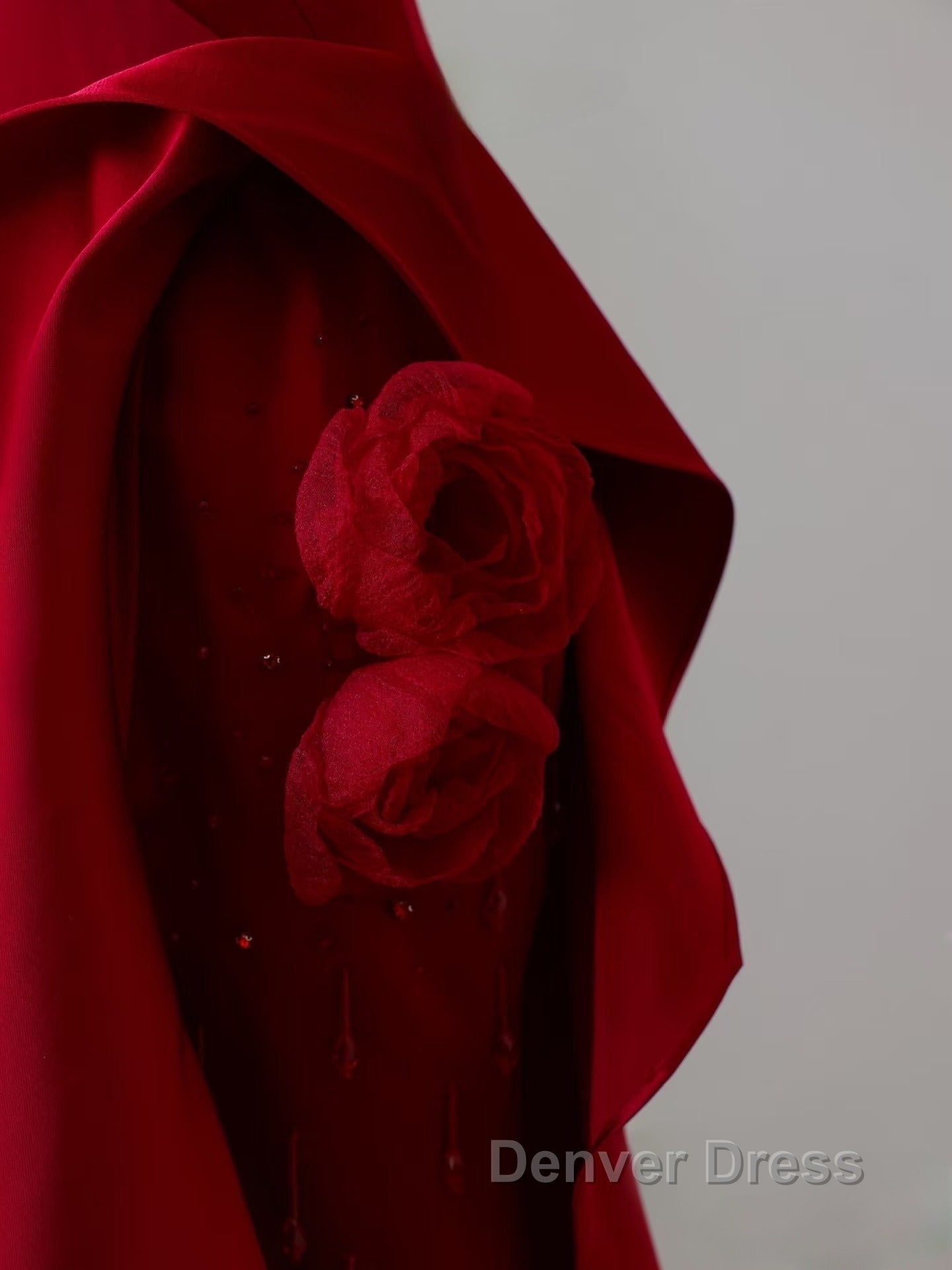 Simple Mermaid Off The Shoulder Neckline Burgundy Sequin Long Party Dresses Prom Dresses