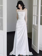 Simple Mermaid Sleeveless Long Prom Dresses