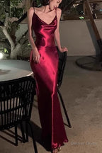 Simple Mermaid Straps Burgundy Prom Dresses 21th Birthday Outfits