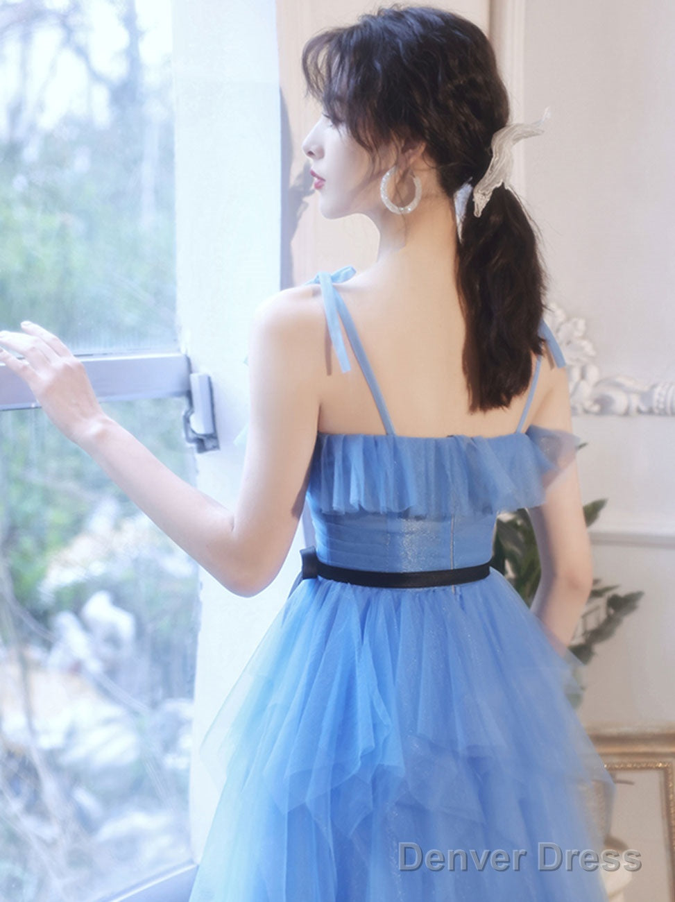 Simple Mini Short Blue Prom Dress, Cute Blue Homecoming Dresses