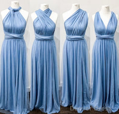 Simple Multiway Infinity Dusty Blue Bridesmaid Dress For Weddings