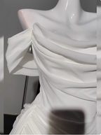 Simple Off The Shoulder Pleated Chiffon White 17Th Birthday Homecoming Dresses