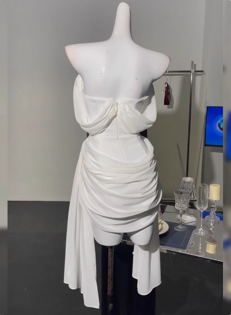 Simple Off The Shoulder Pleated Chiffon White 17Th Birthday Homecoming Dresses