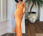 Simple Satin Long Prom Dress