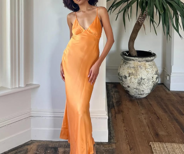 Simple Satin Long Prom Dress