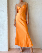 Simple Satin Long Prom Dress