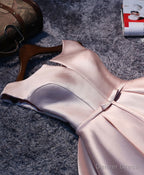 Simple Pink A Line Satin Short Prom Dress, Pink Homecoming Dresses