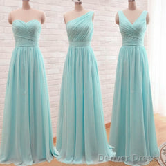 Simple Pleated Chiffon Bridesmaid Dresses Mixed Style