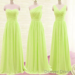 Simple Pleated Chiffon Bridesmaid Dresses Mixed Style