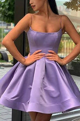 simple purple short homecoming dress