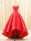 Simple Red Satin Sweetheart Backless Wedding Dresses