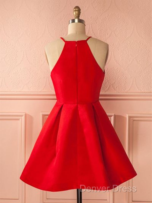 Simple Red Short Prom Dress, Short Red Homecoming Dress, Red Short Mini Prom Dresses Secondary image