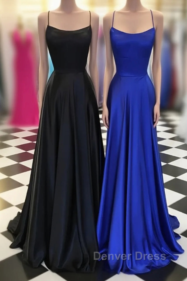 Simple satin long prom Dress, long Prom Dresses