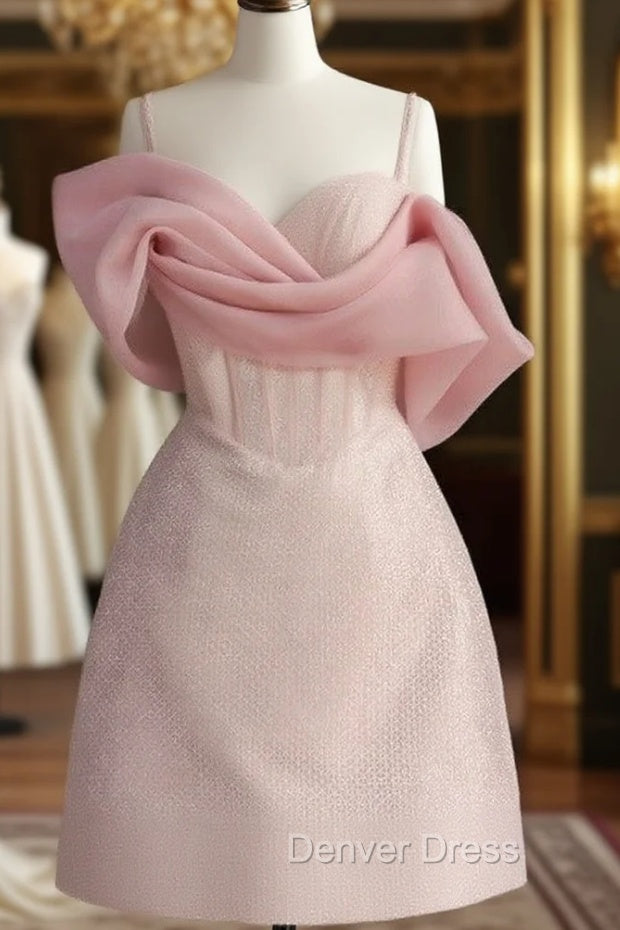 Simple Sheath Straps Pink Homecoming Dresses 16Th Birthday Outfits Main image