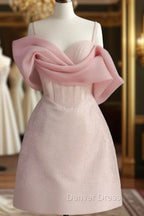 Simple Sheath Straps Pink Homecoming Dresses 16Th Birthday Outfits