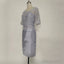 Simple Silver Lace Knee Length Mother of the Bride Dresses With Half Sleeves