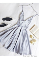 Simple Spaghetti Straps V-Neck Short Prom Dress/Homecoming Dresses