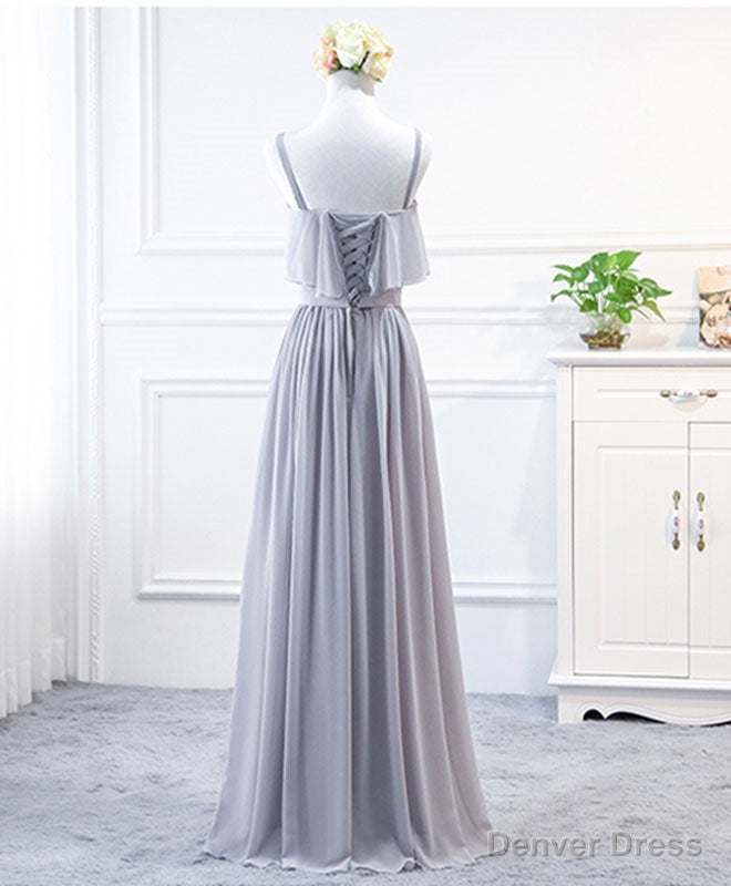 Simple Sweet Neck Chiffon Long Prom Dress, Bridesmaid Dresses Secondary image