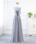 Simple Sweet Neck Chiffon Long Prom Dress, Bridesmaid Dresses