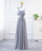 Simple Sweet Neck Chiffon Long Prom Dress, Bridesmaid Dresses