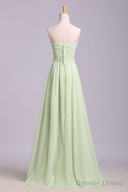 Simple Sweetheart Chiffon Prom Dress Long Pleated Sleeveless Bridesmaid Dresses Secondary image