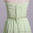 Simple Sweetheart Chiffon Prom Dress Long Pleated Sleeveless Bridesmaid Dresses