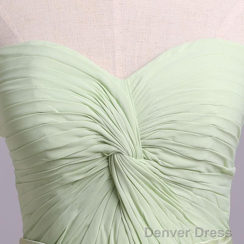 Simple Sweetheart Chiffon Prom Dress Long Pleated Sleeveless Bridesmaid Dresses