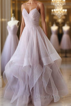 Simple sweetheart neck tulle long Prom Dress