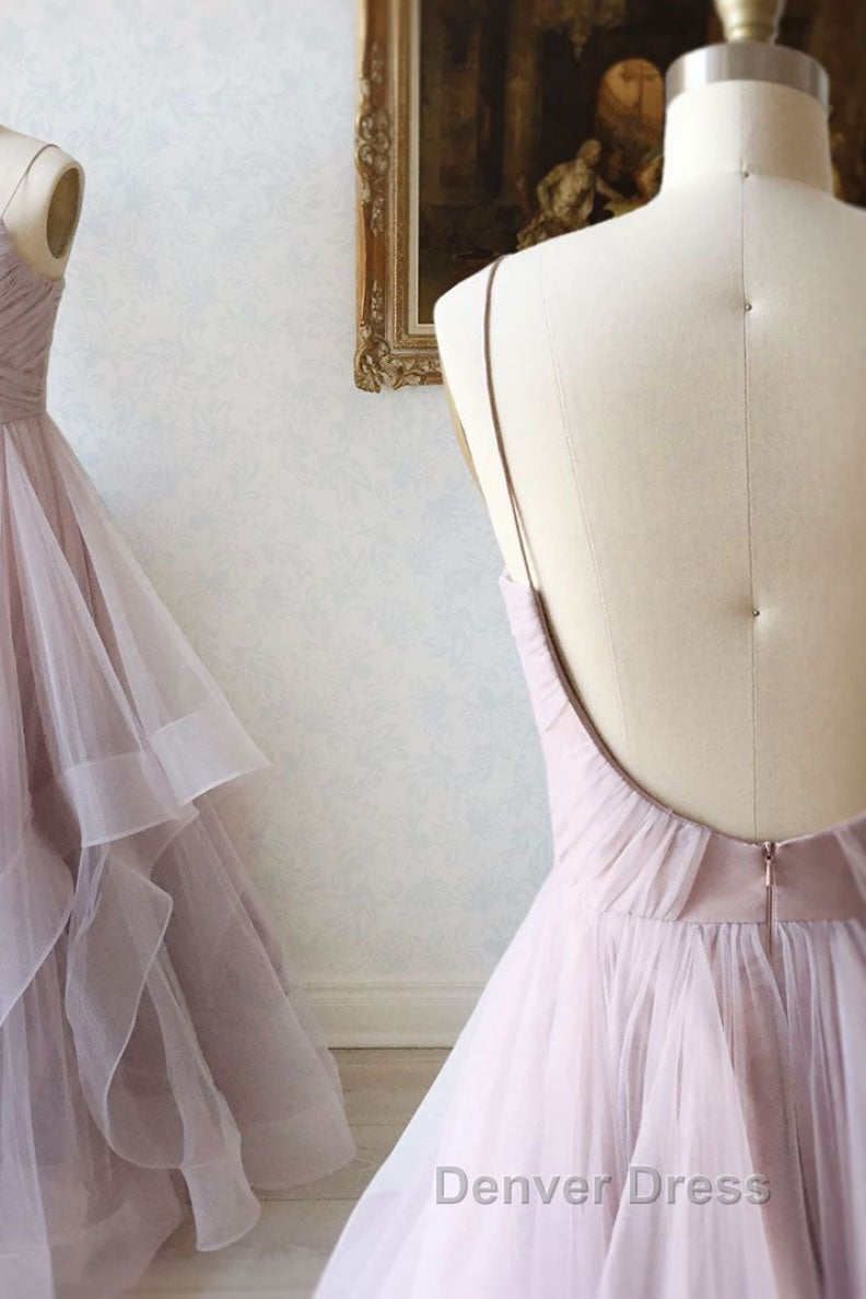 Simple sweetheart neck tulle long Prom Dress Secondary image