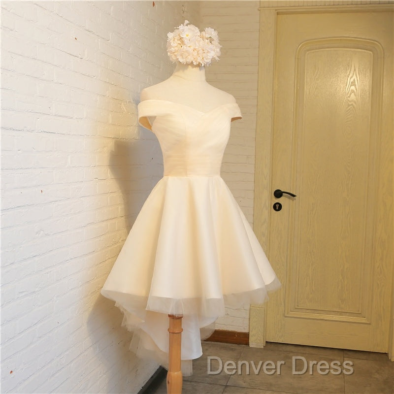 Simple Sweetheart Off Shoulder High Low Party Dresses Homecoming Dresses, Short Prom Dresses