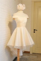 Simple Sweetheart Off Shoulder High Low Party Dresses Homecoming Dresses, Short Prom Dresses