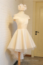 Simple Sweetheart Off Shoulder High Low Prom Dress Homecoming Dress, Short Prom Dresses